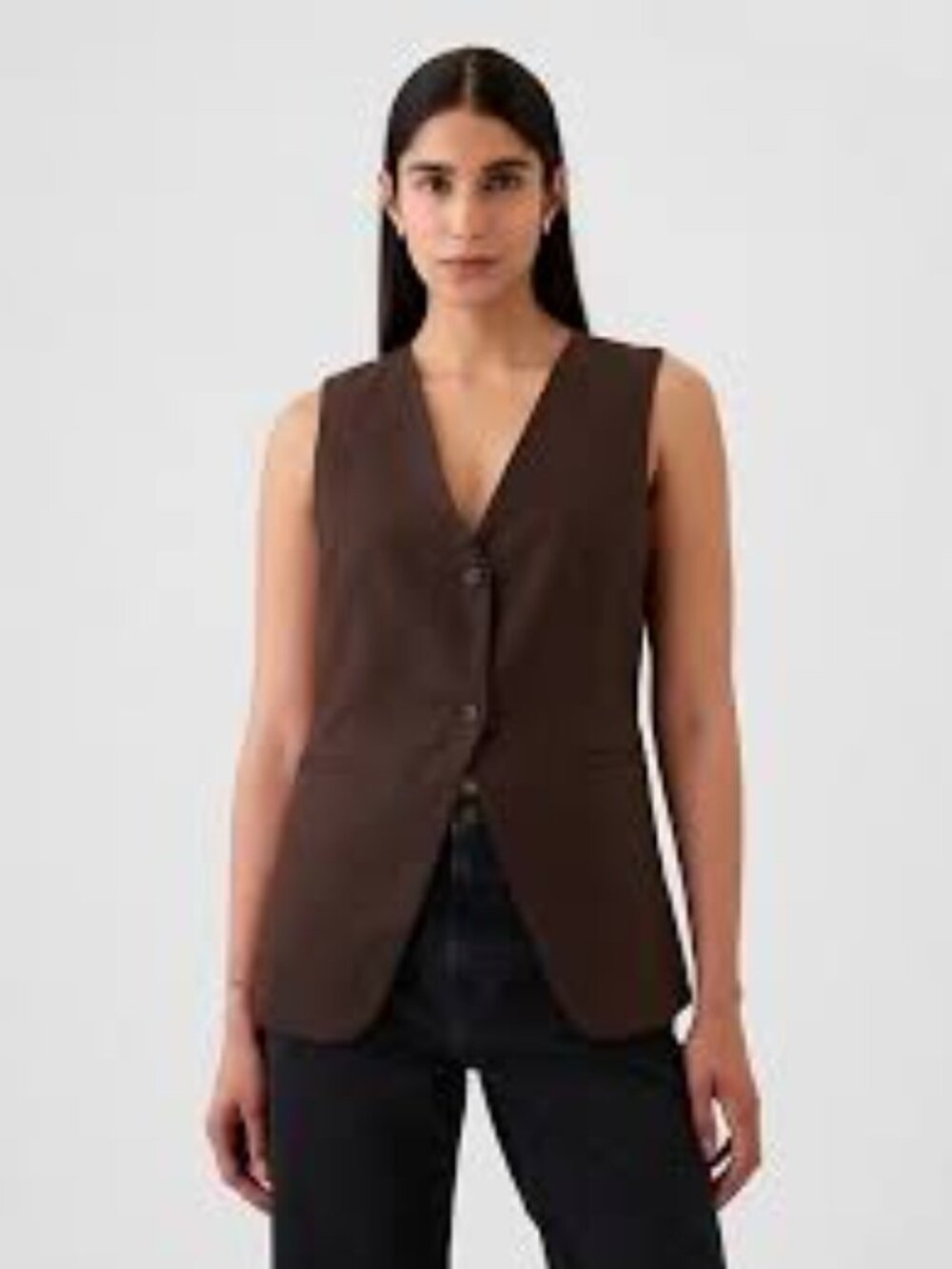 Gap Linen Cotton Longline Vest